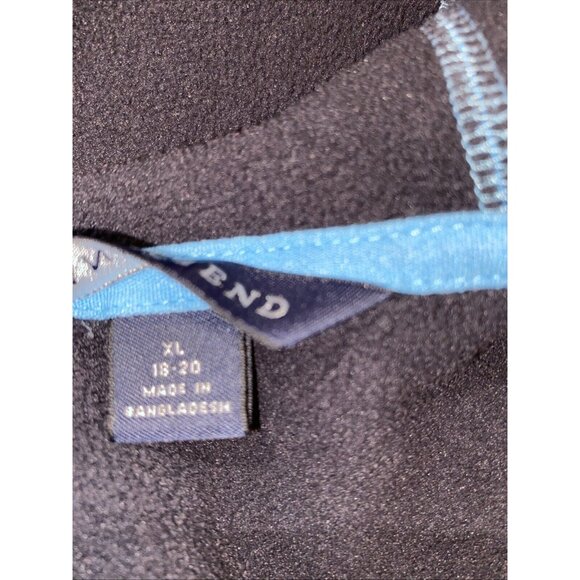 Lands End Women’s Blue Fleece Full Zip Jacket Drawstring with Hood Size XL 18-20 - Picture 5 of 12